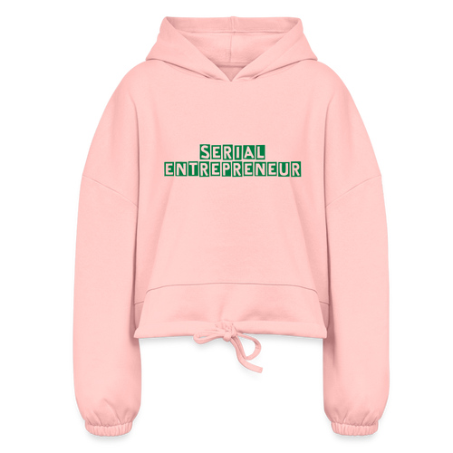 Serial Entrepreneur Crop Hoodie - light pink