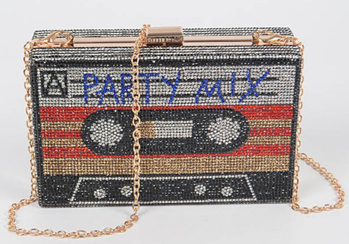 Gold Rhinestone Mixtape Bag